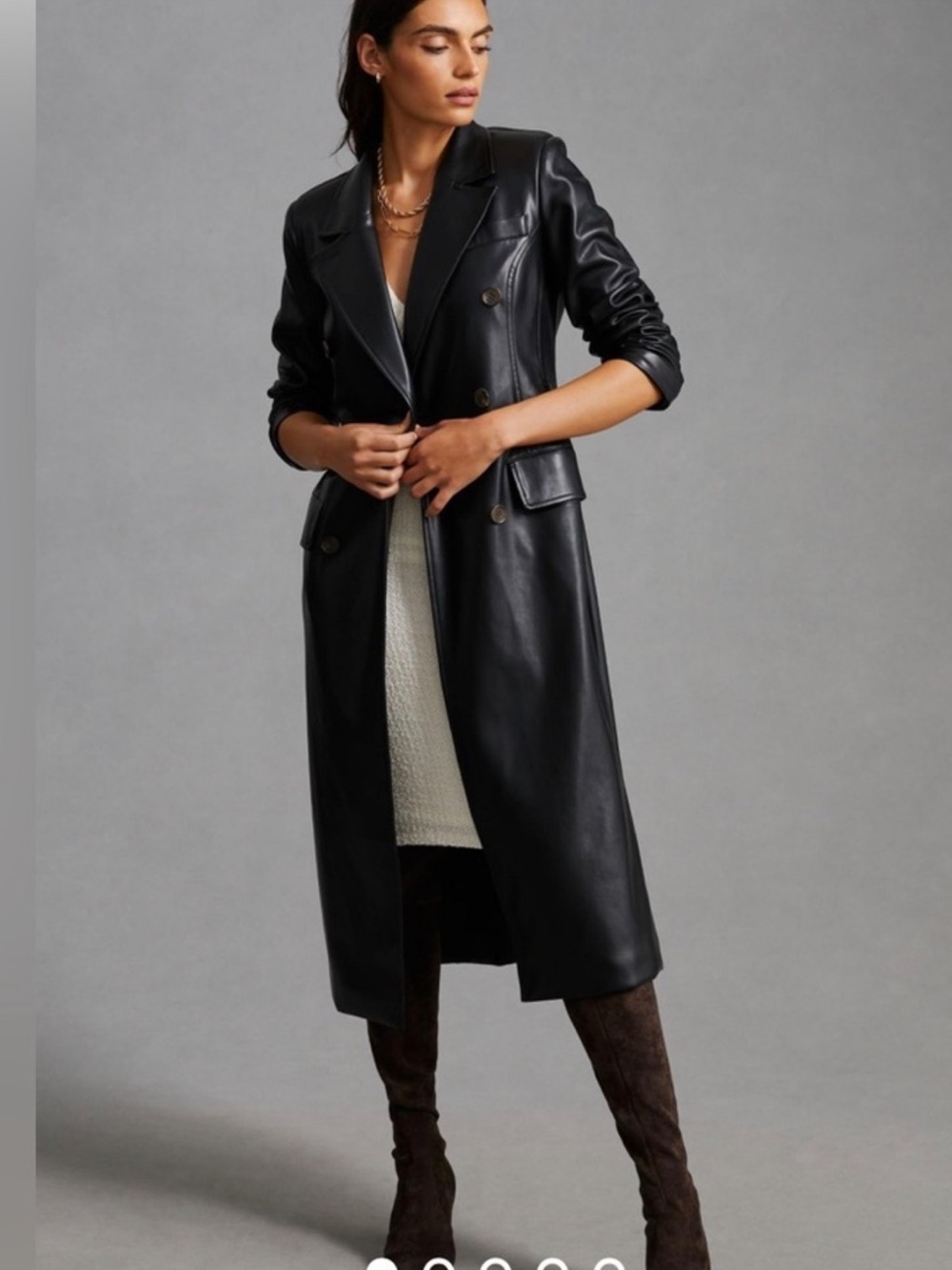 Avec Les Filles Anthropologie Faux Leather Trench Coat